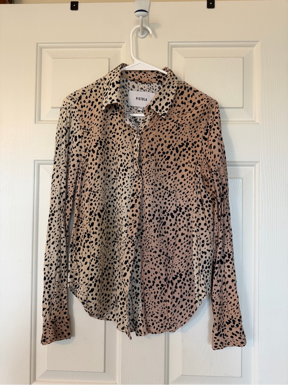Pistola Two-Tone Cheetah Print Snap Down Shirt - size XS